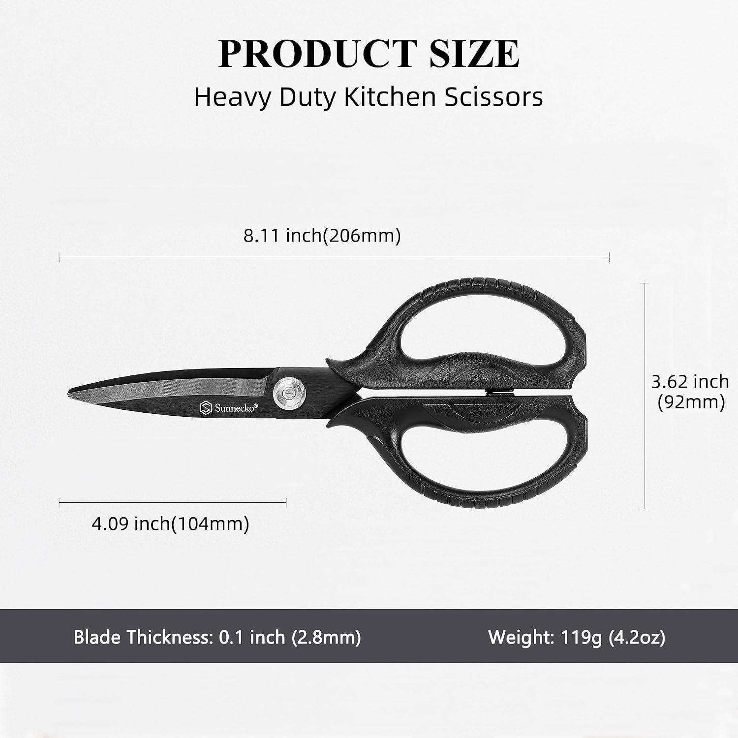 Sunnecko Kitchen Scissors All Purpose Heavy Duty Scissors Titanium Coated - Image 3