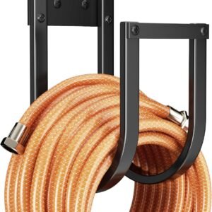 Garden Hose Holder Wall Mount - Metal Water Hose Hanger for Outside, Durable Hook for Garden, Garage, or Yard Storage